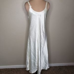 Vintage Christian Dior Maxi Night Gown Satin Ivory Large